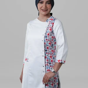 روپوش زنانه ترکیبی طرح مدیکال قرمز