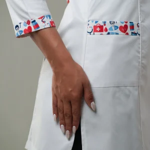 روپوش زنانه ترکیبی طرح مدیکال قرمز